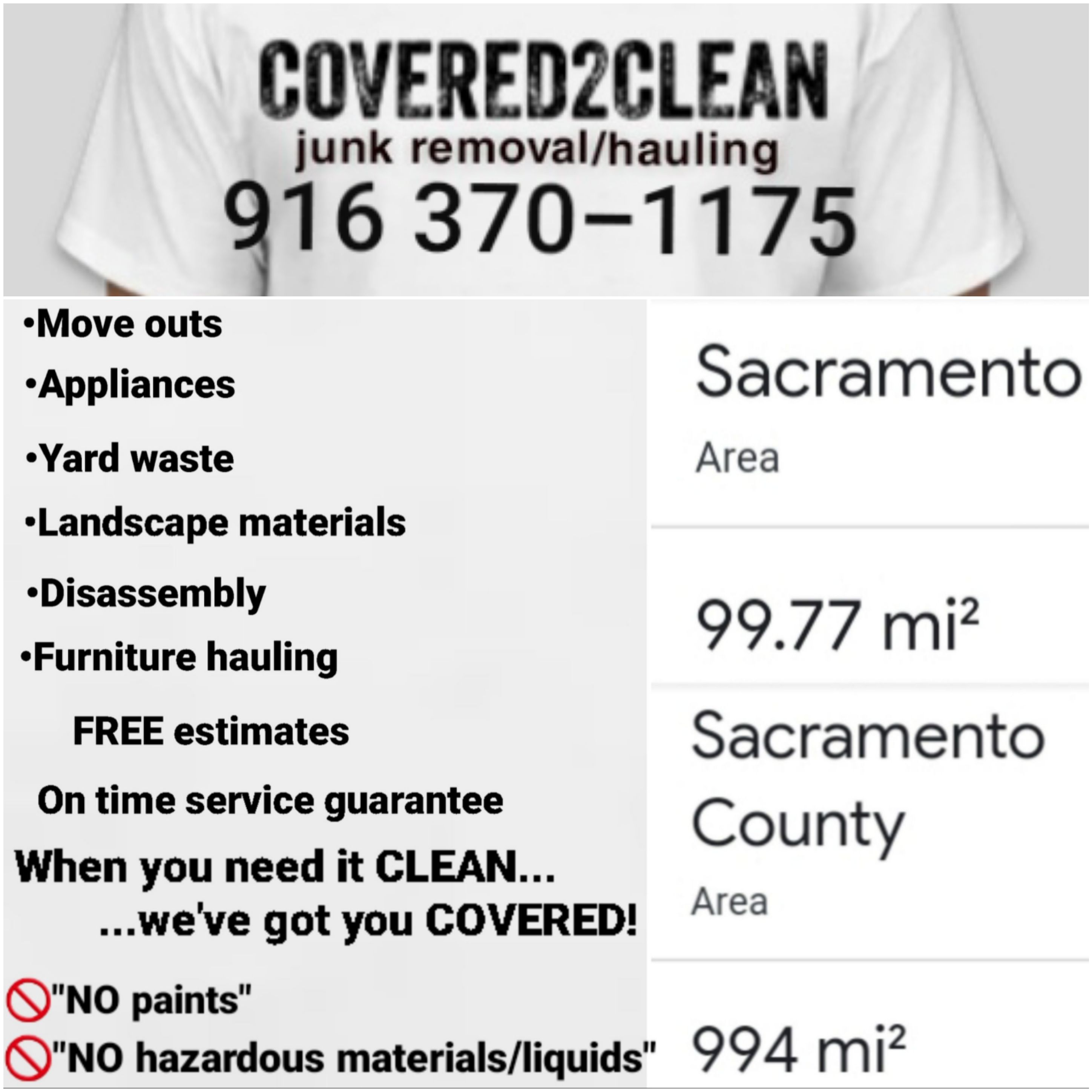 a picture of our flyer explaing a little about our company and the services we provide.